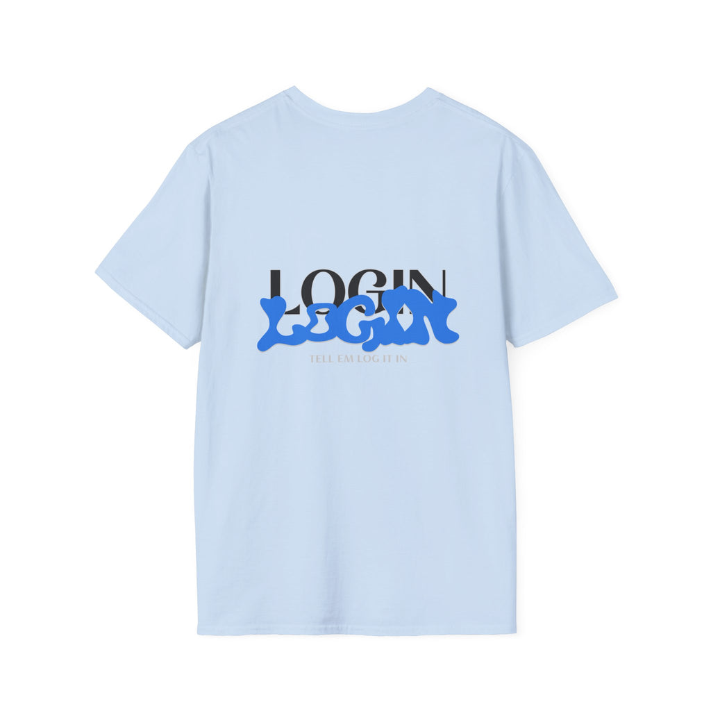 Login Graphic T-Shirt — Blue Drip Logo Tee