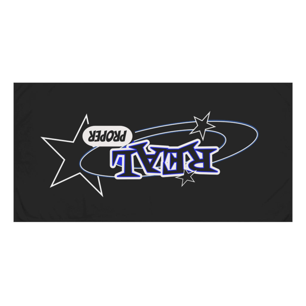 Real Proper Graphic Beach Towel — Black Star Retro Surf Towel