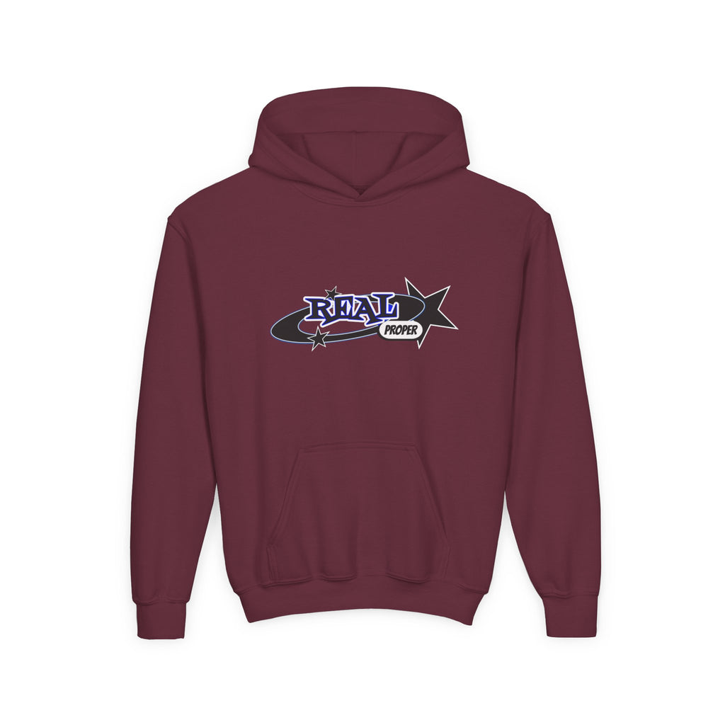 Youth Hoodie – "Real Proper" Star Graphic Pullover