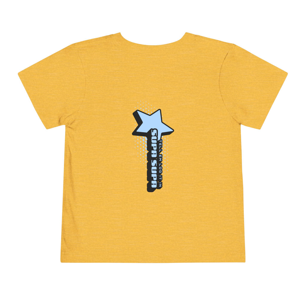 Toddler Tee — Blue Star "Tell em log it in" Graphic