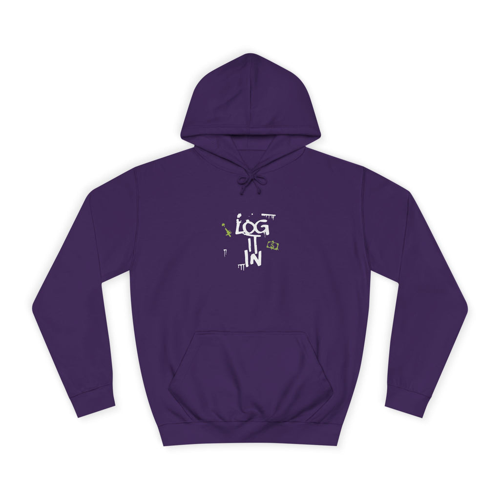 log it in Hoodie — Minimal Vintage Print