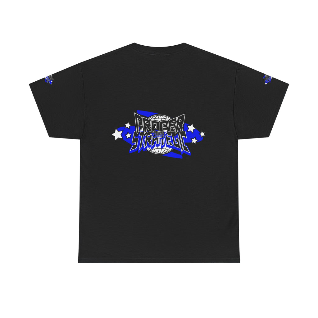 Proper 'Strategic' Graphic Tee — Retro Blue Streetwear T‑Shirt