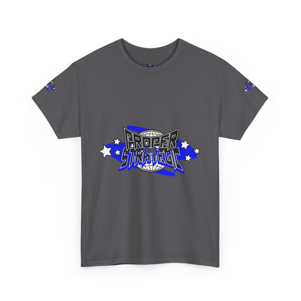 Proper 'Strategic' Graphic Tee — Retro Blue Streetwear T‑Shirt