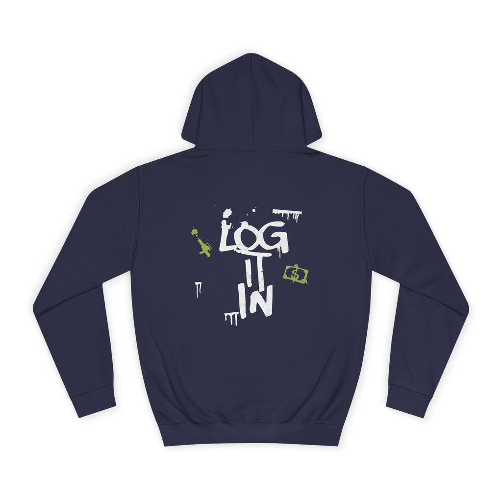log it in Hoodie — Minimal Vintage Print