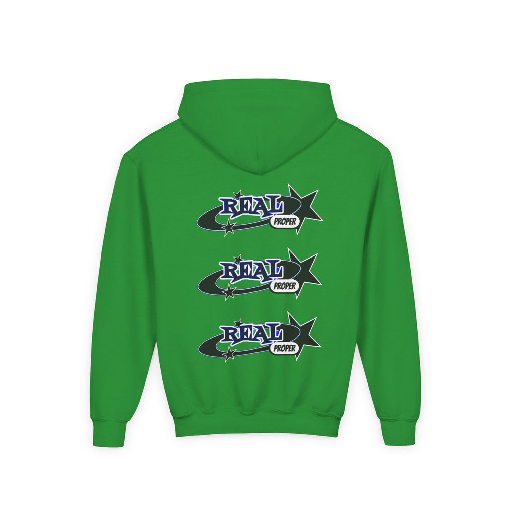 Youth Hoodie – "Real Proper" Star Graphic Pullover