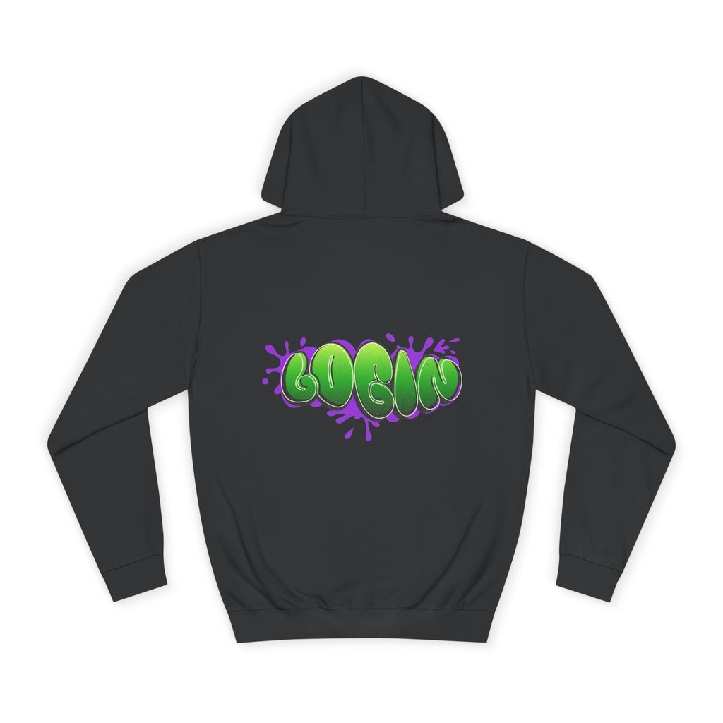 Hoodie with Green Graffiti "Login" Design - Streetwear Pullover