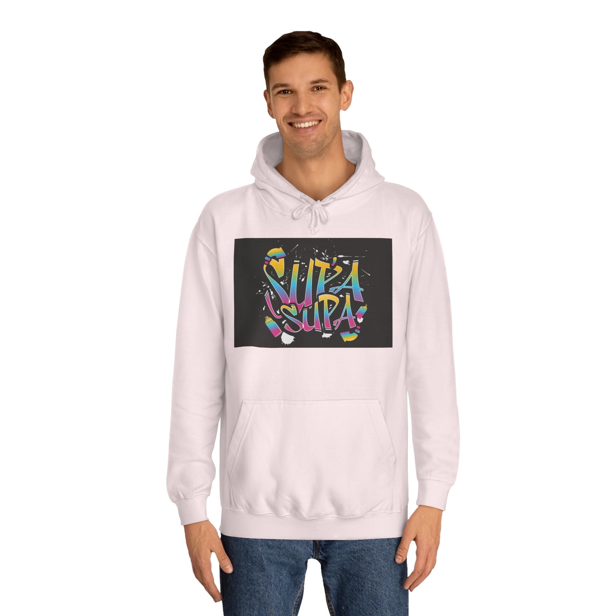 Colorful Unisex Supa Supa Hoodie, Casual Sweatshirt, Vibrant Apparel, Streetwear Hoodie