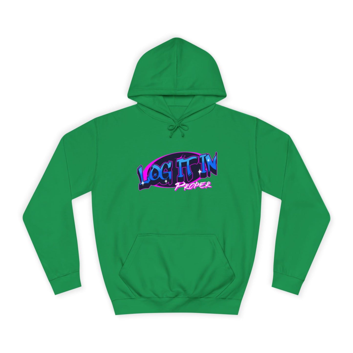 Vibrant Hoodie - Log It In, Unisex Pullover, Cozy Sweatshirt, College Apparel, Gift for Students, Trendy Fashion