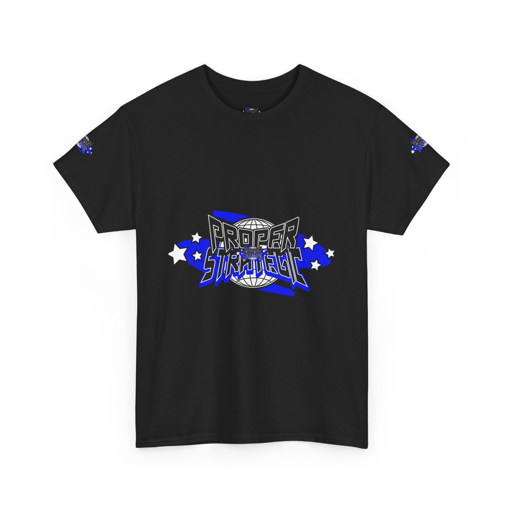 Proper 'Strategic' Graphic Tee — Retro Blue Streetwear T‑Shirt