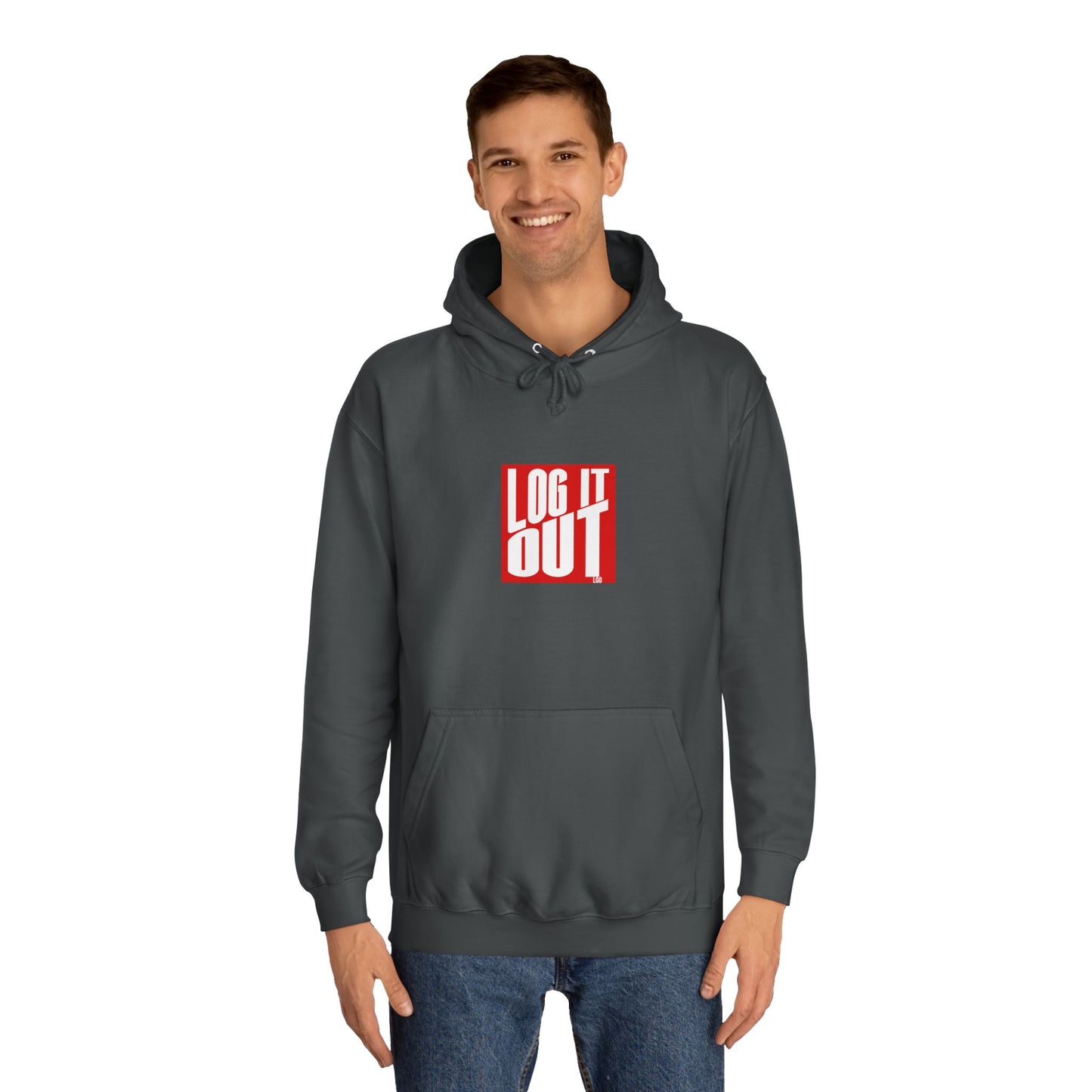 Unisex Hoodie with 'LOG IT OUT' Design for Everyday wear, Gift for Graduates, Relaxed Fit Hoodie,