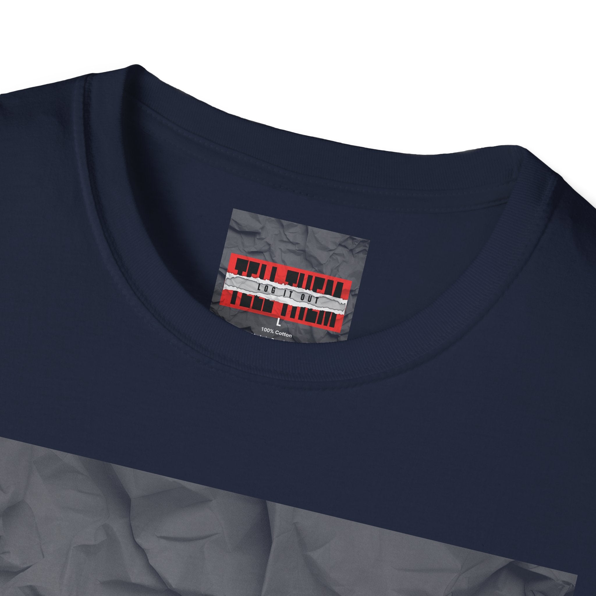 T-Shirt — LOG IT OUT Red Tape Graphic Tee ("LOG IT OUT")