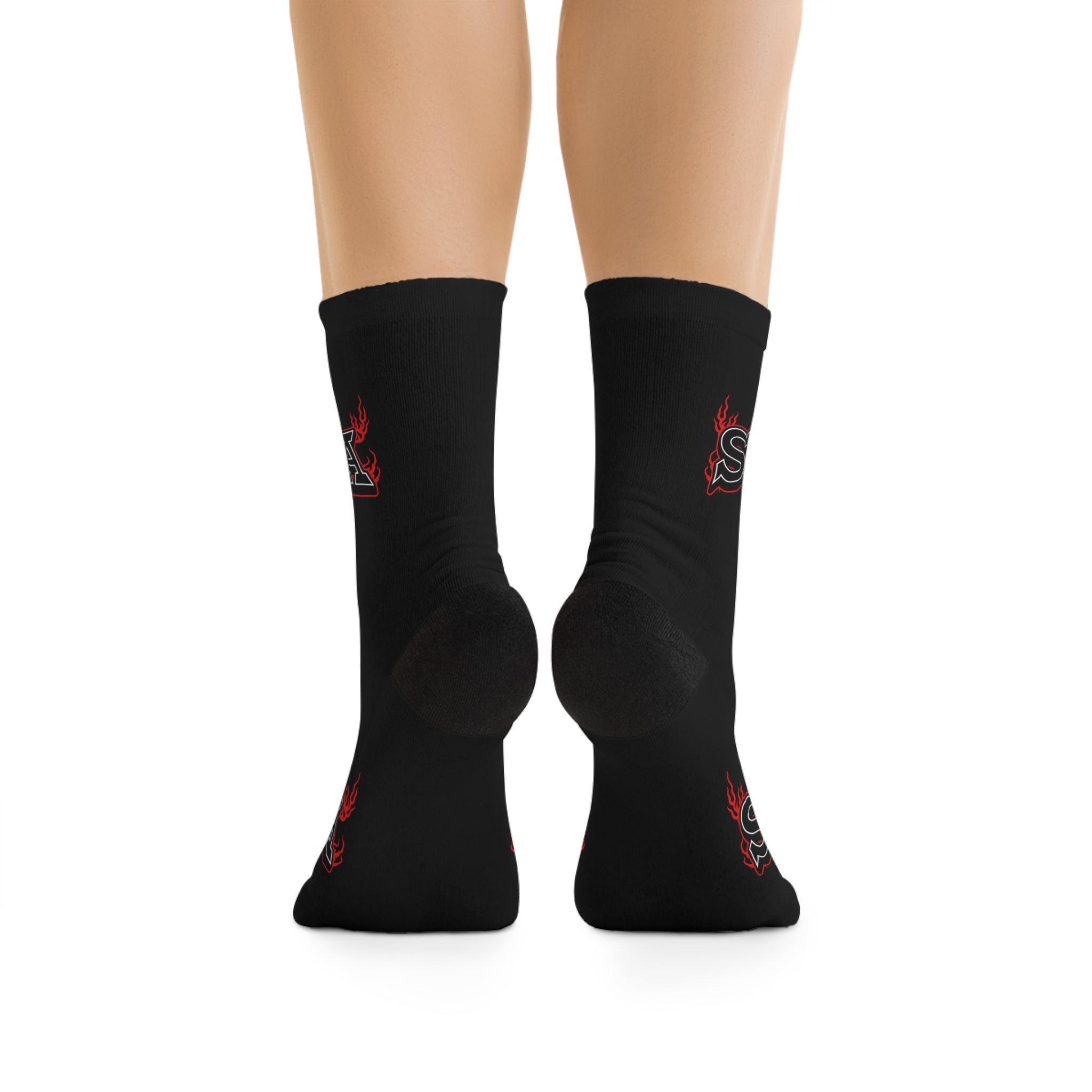 Flame Logo Socks — 'SUPA' Graphic Recycled Poly Socks