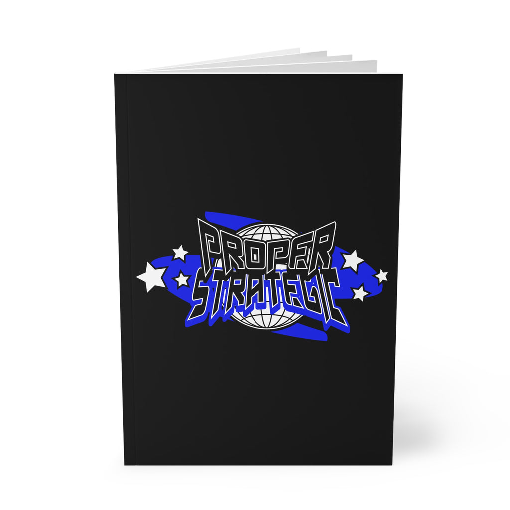 Proper Strategic A5 Notebook — Retro Globe & Stars Softcover Journal
