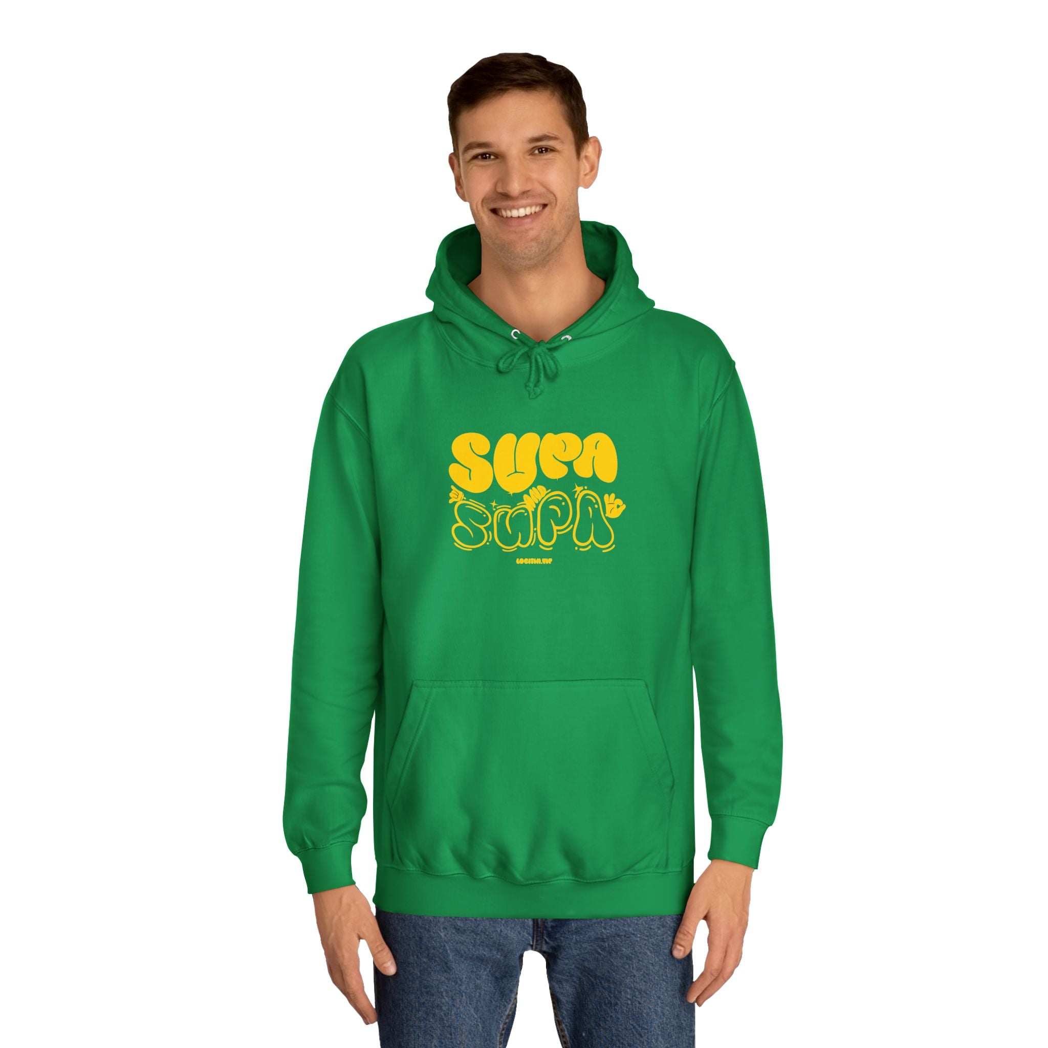 Cheerful Unisex Supa Supa Hoodie - Cozy Streetwear, Campus Style, Trendy Gift, Relaxed Fit, Perfect for Every day