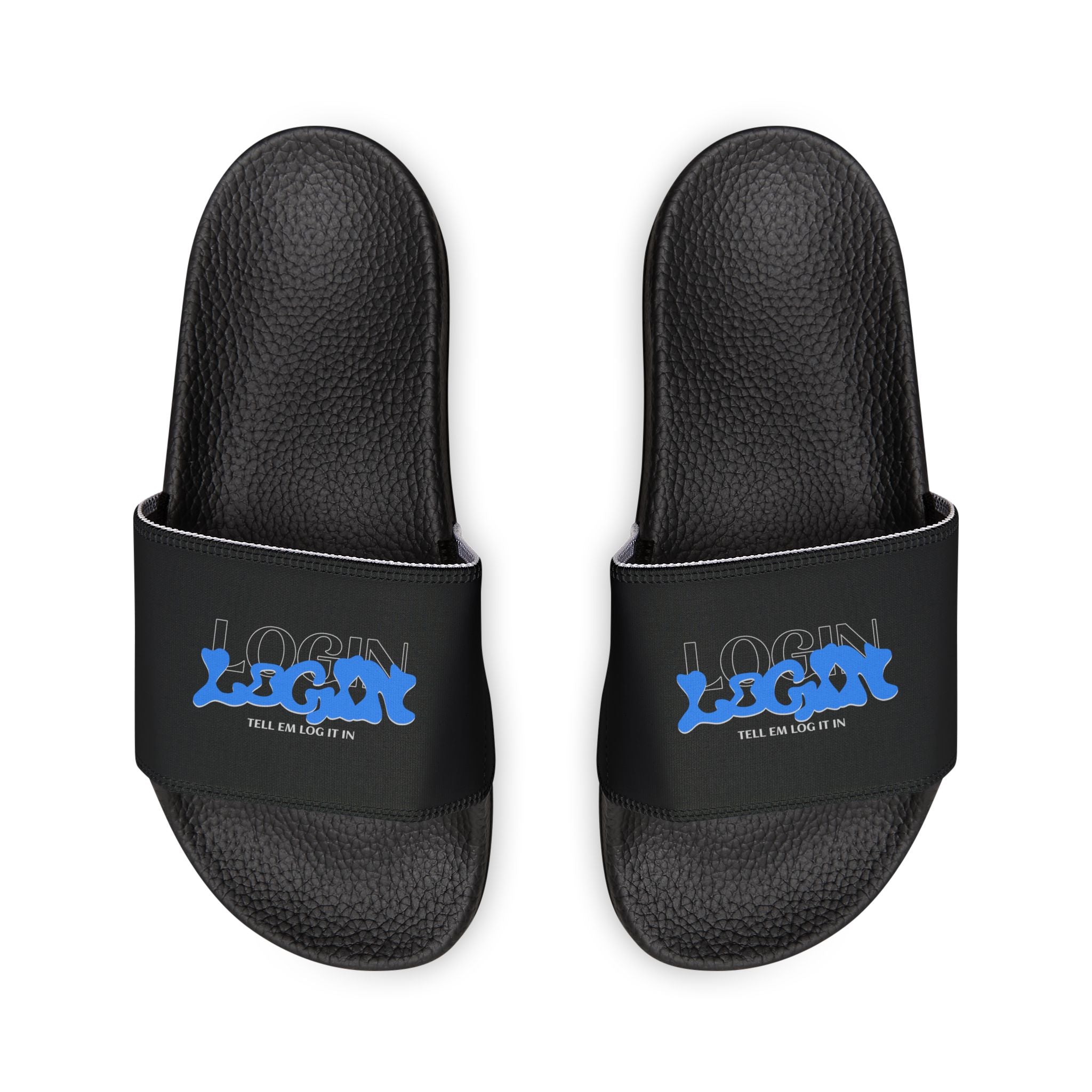 Women's Removable Login Sandals – Black Slide Sandals with Customizable Strap