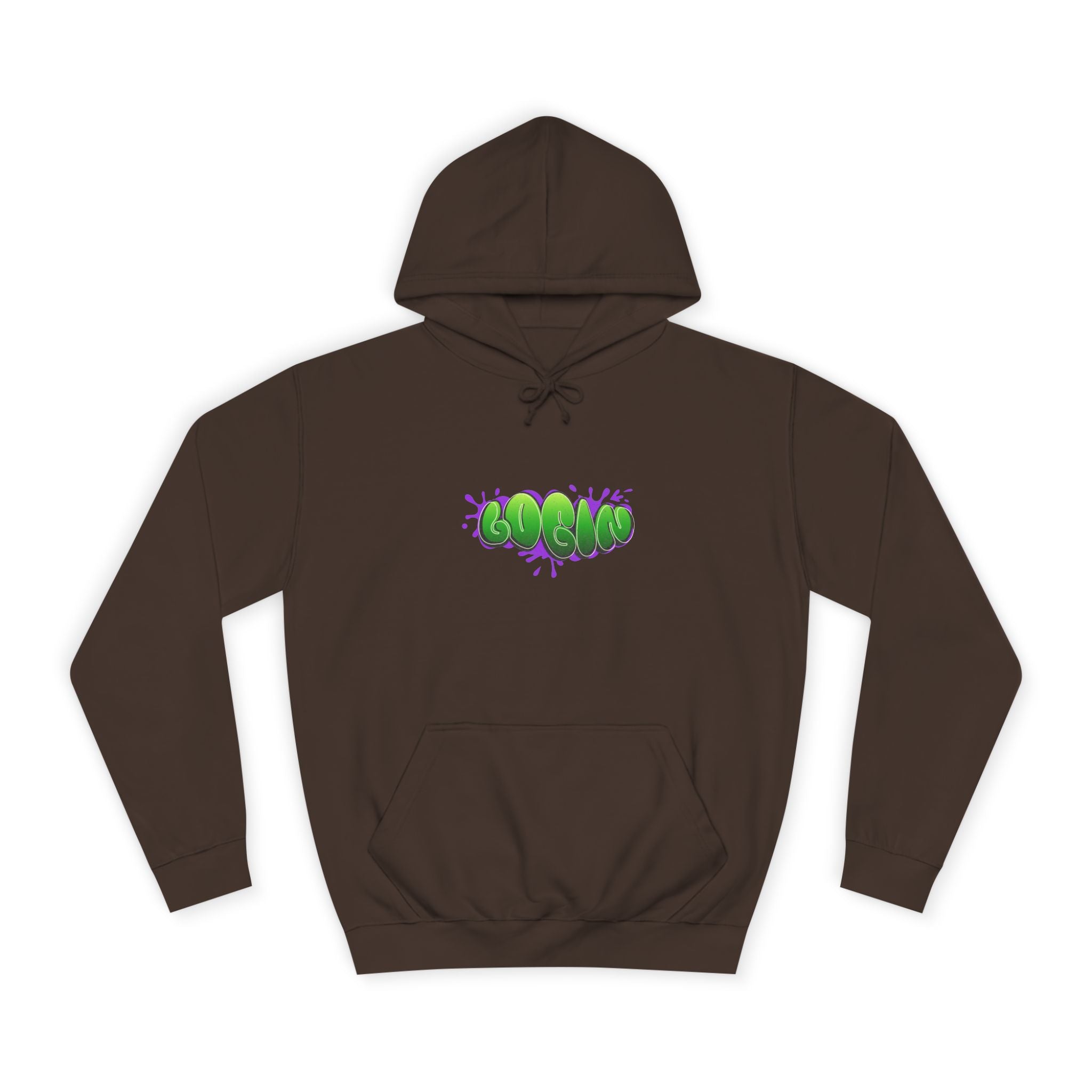 Hoodie with Green Graffiti "Login" Design - Streetwear Pullover