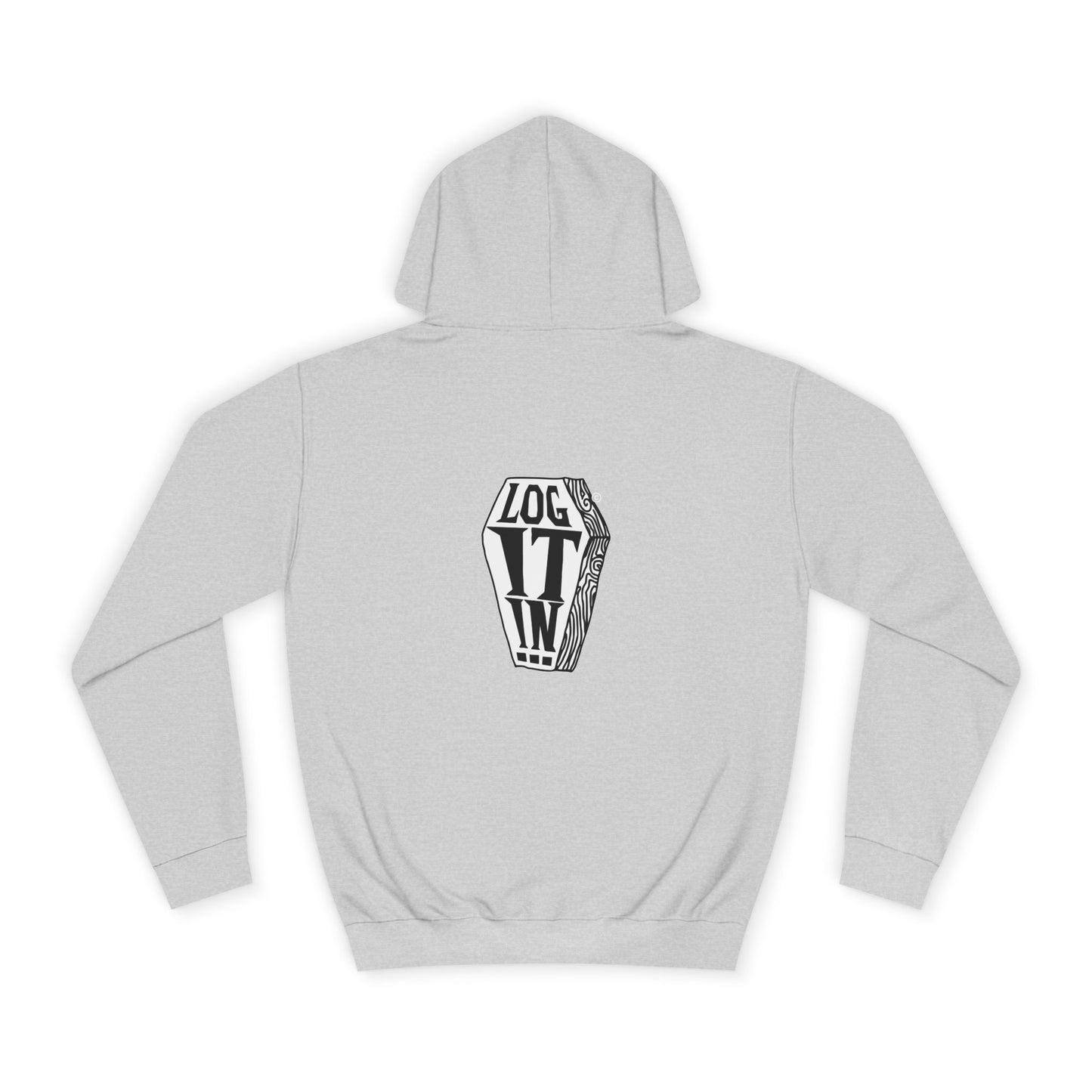 Edgy Unisex Log it in Hoodie, Casual Streetwear, Unique Gift, Trendy Apparel, Halloween Costume, Cozy Lounge Wear