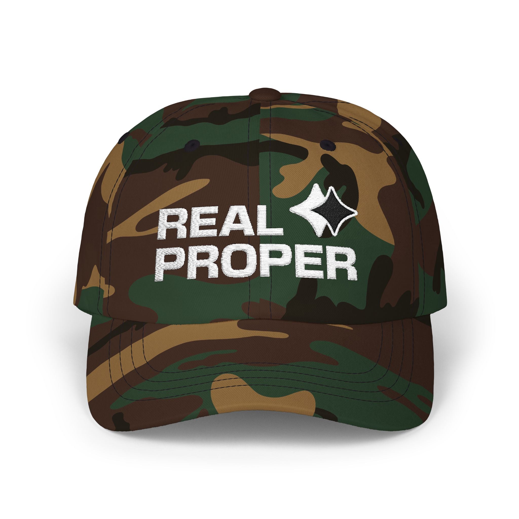 Classic Cap — "Real Proper" Embroidered Casual Baseball Hat