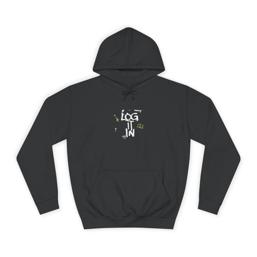 log it in Hoodie — Minimal Vintage Print
