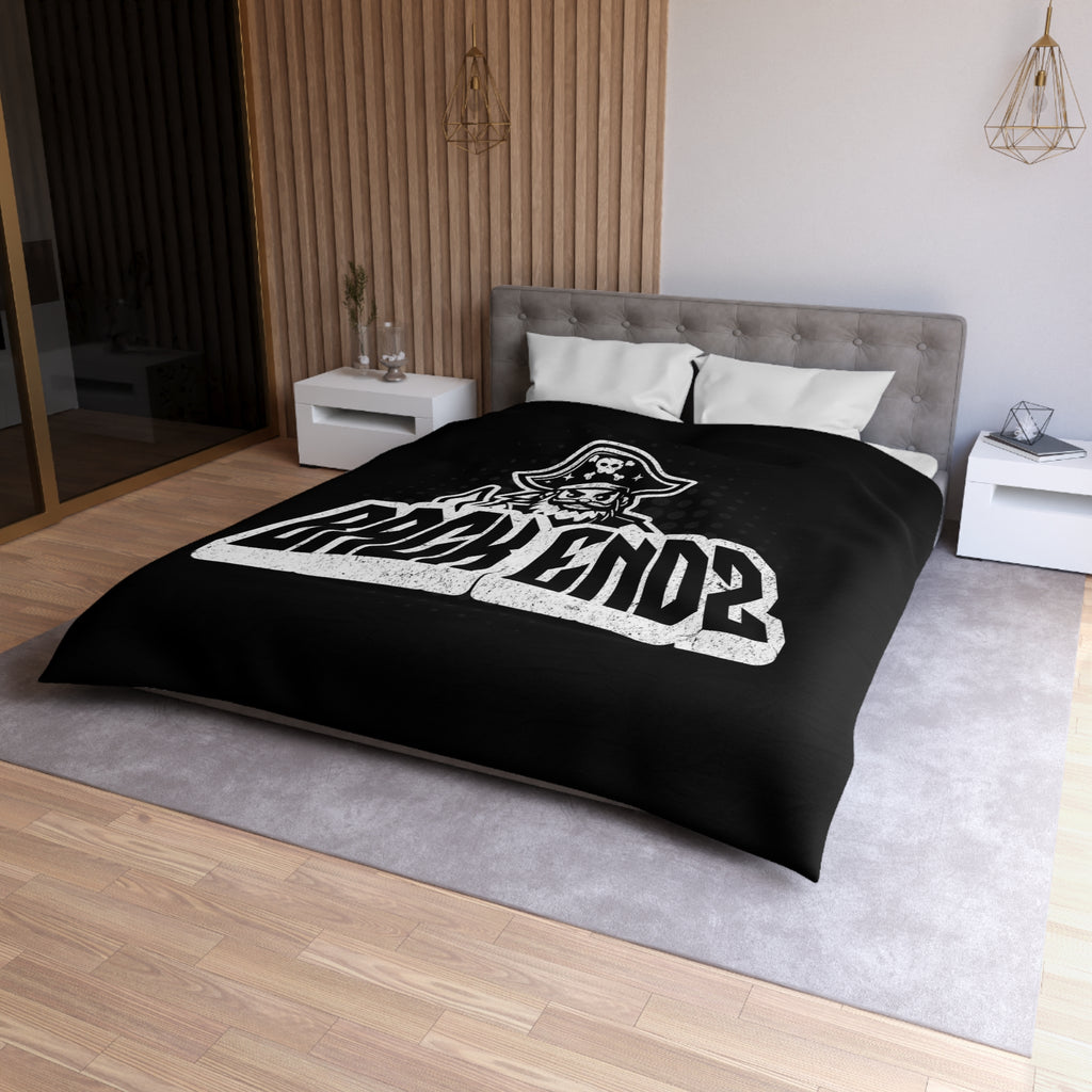 Pirate Skull 'Back Endz' Microfiber Duvet Cover — Bold Gamer / Tech Skull Bedding