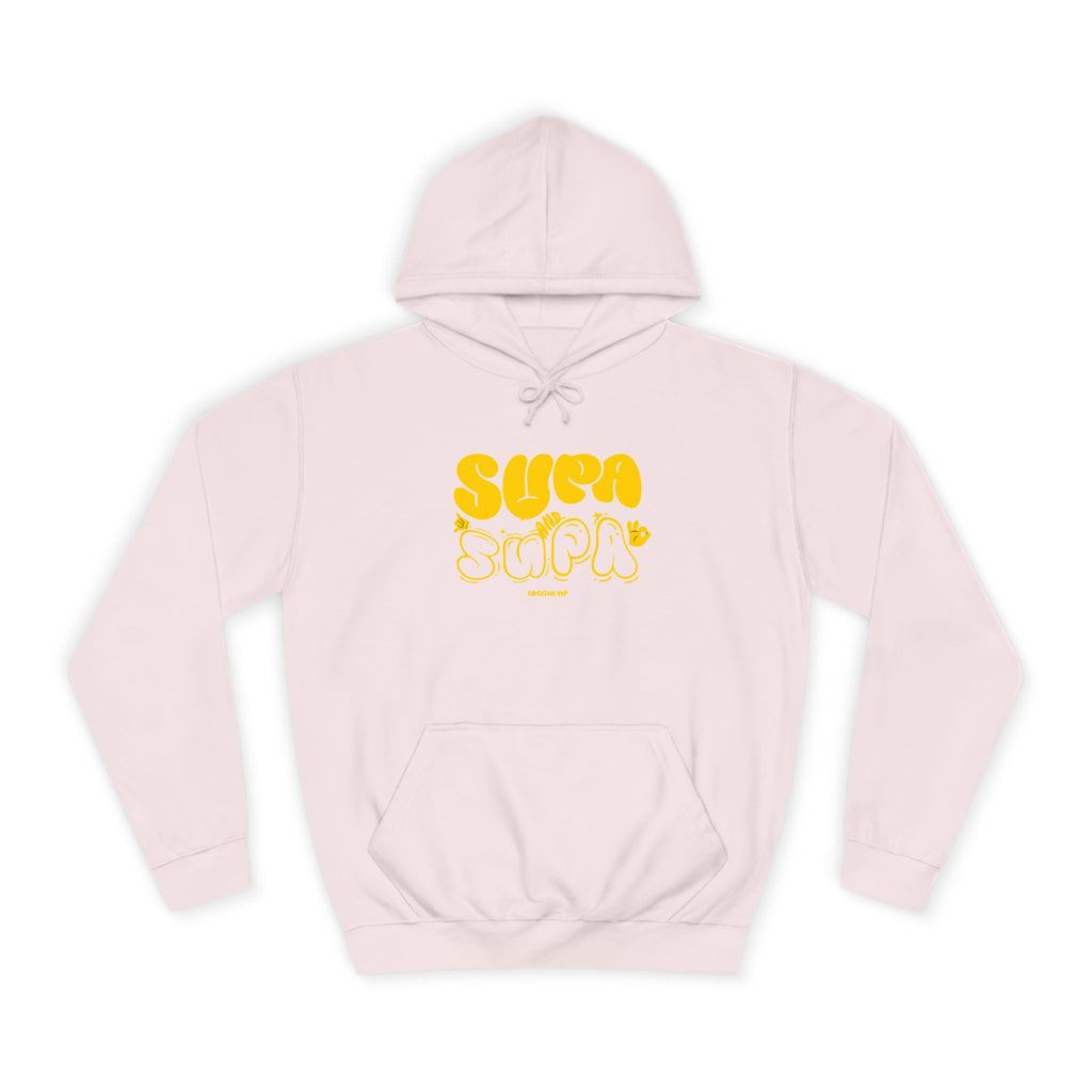 Cheerful Unisex Supa Supa Hoodie - Cozy Streetwear, Campus Style, Trendy Gift, Relaxed Fit, Perfect for Every day