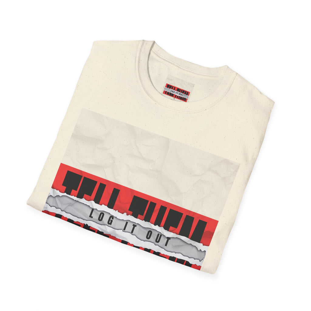 T-Shirt — LOG IT OUT Red Tape Graphic Tee ("LOG IT OUT")