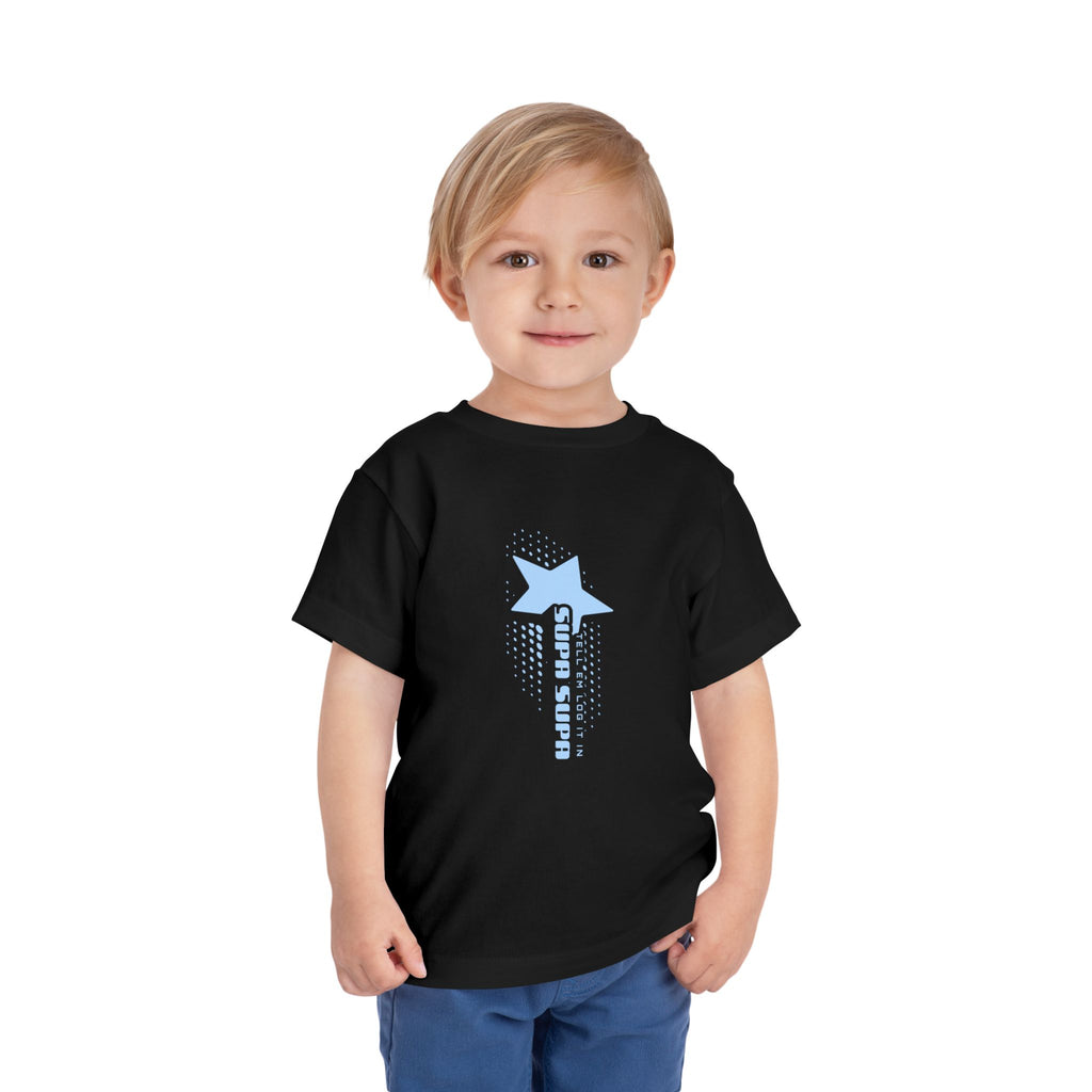 Toddler Tee — Blue Star "Tell em log it in" Graphic