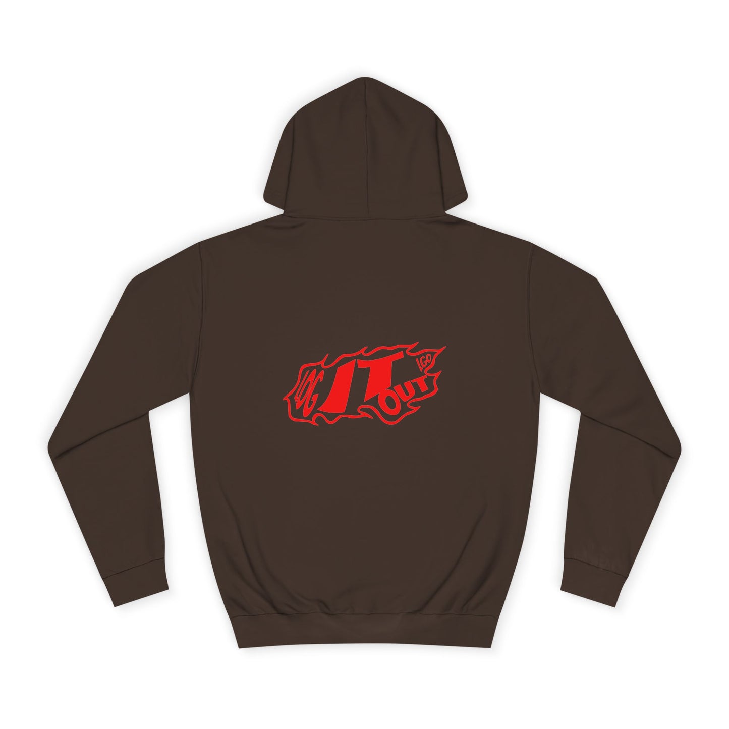 Unisex Log it out Hoodie with Bold Red Design, Cozy Oversized Sweatshirt, Ideal for Every day, Casual Wears, Events, Gifts