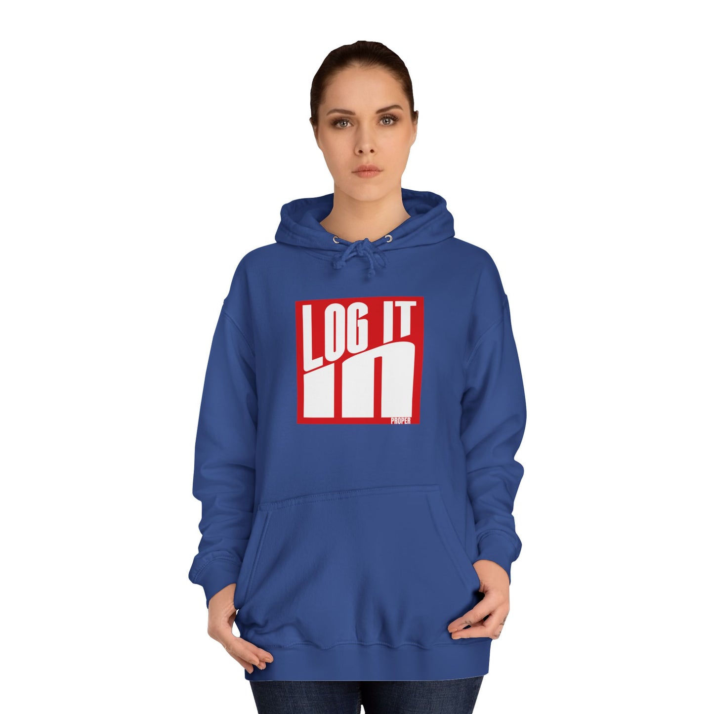 Unisex Log it in Hoodie - Trendy Campus Style, Casual Wear, Cozy Gift, Comfortable Lounge Hoodie, Essentials