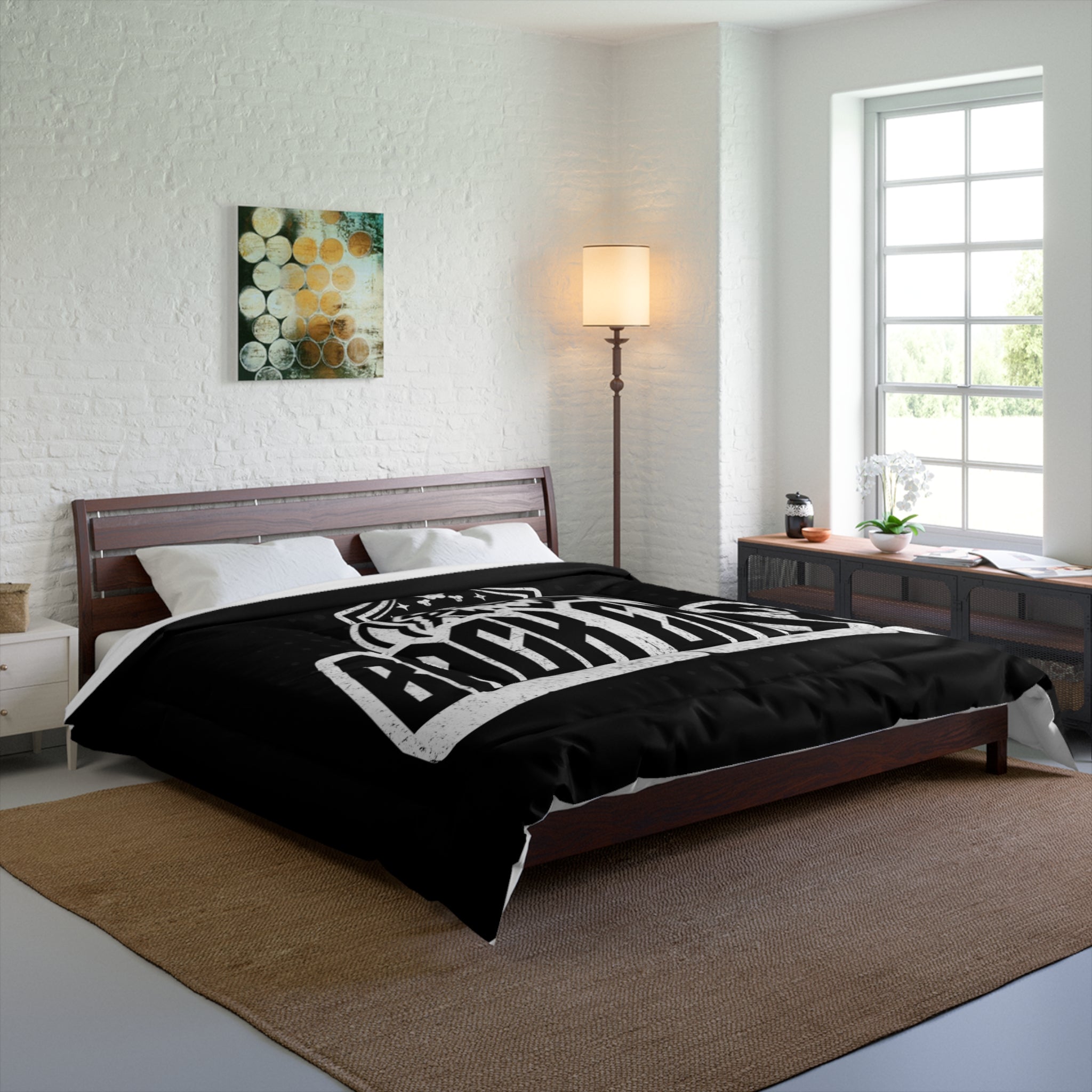 Pirate 'Back Ends' Comforter – Bold Black Graphic Bedding for Gamers & Crew