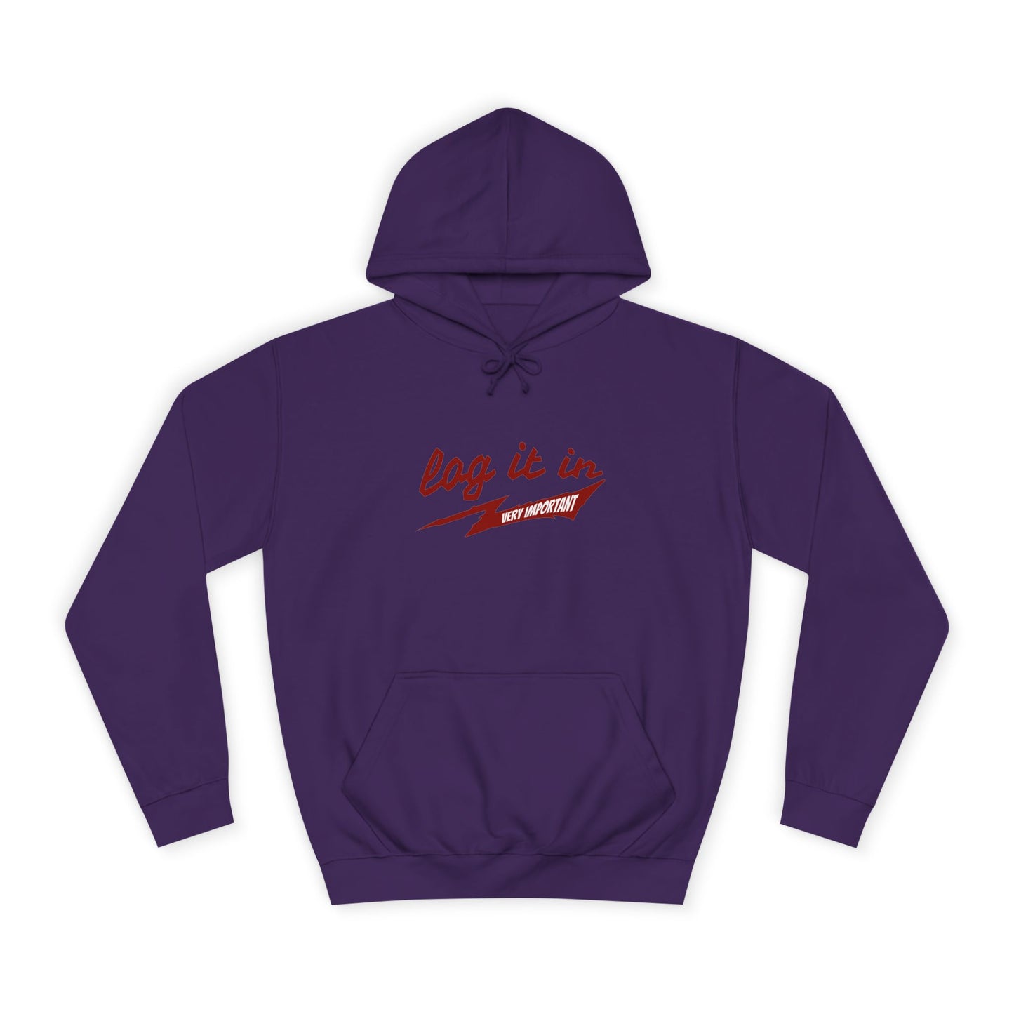 Unisex trendy Hoodie with 'Log It In' Design, Casual Wear, Gifts, Cozy Layering, Perfect for Weekends