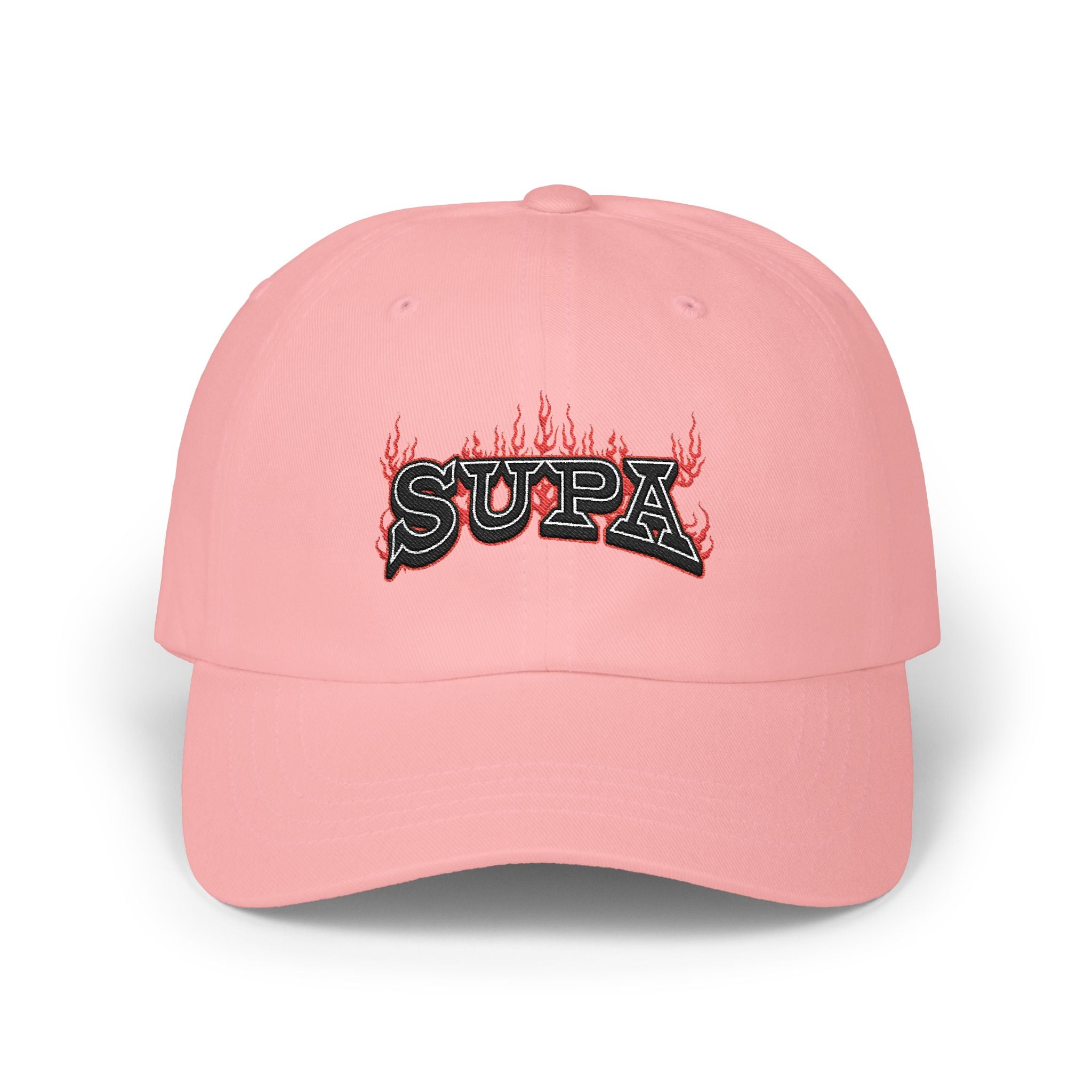 'SUPA' Flame Logo Embroidered Hat