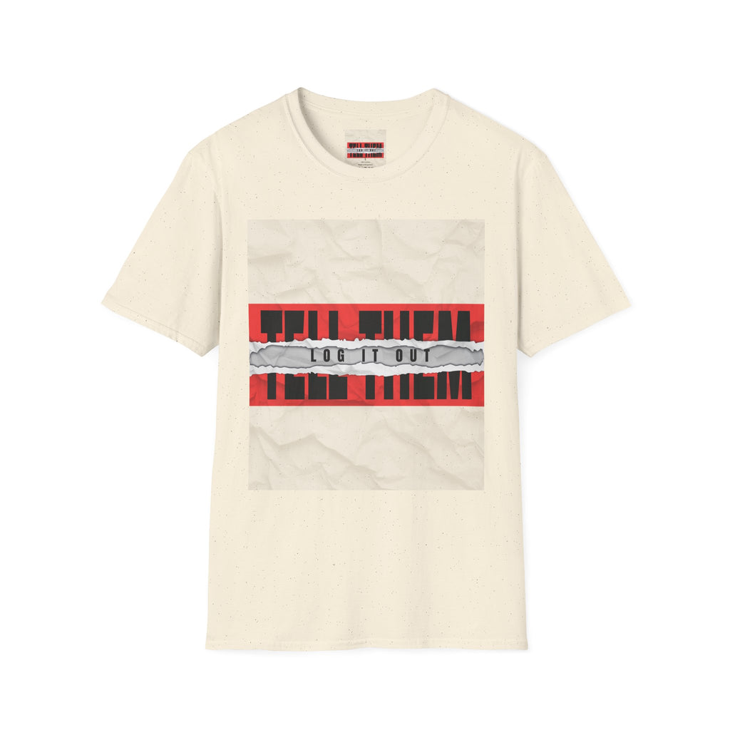 T-Shirt — LOG IT OUT Red Tape Graphic Tee ("LOG IT OUT")