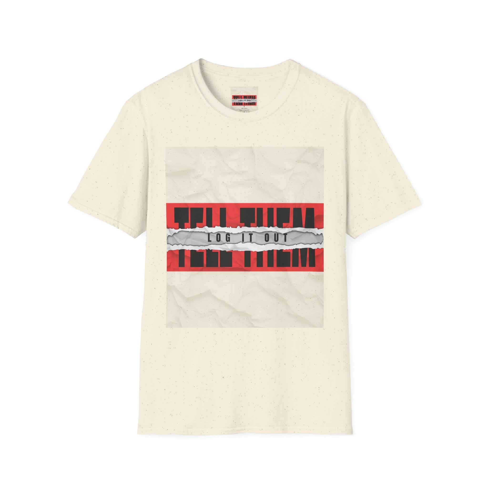T-Shirt — LOG IT OUT Red Tape Graphic Tee ("LOG IT OUT")