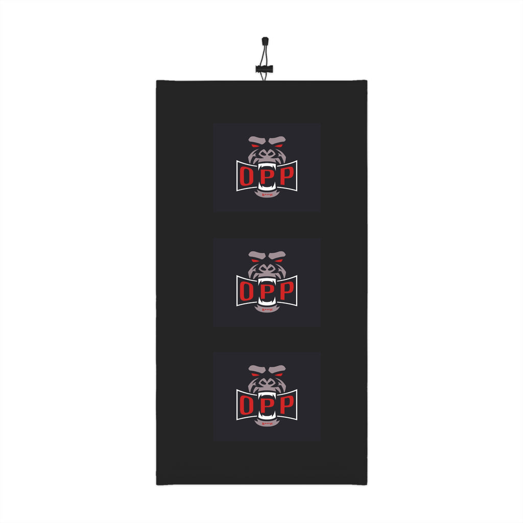OPP Logo Winter Neck Gaiter with Drawstring — Black Cold-Weather Face Mask