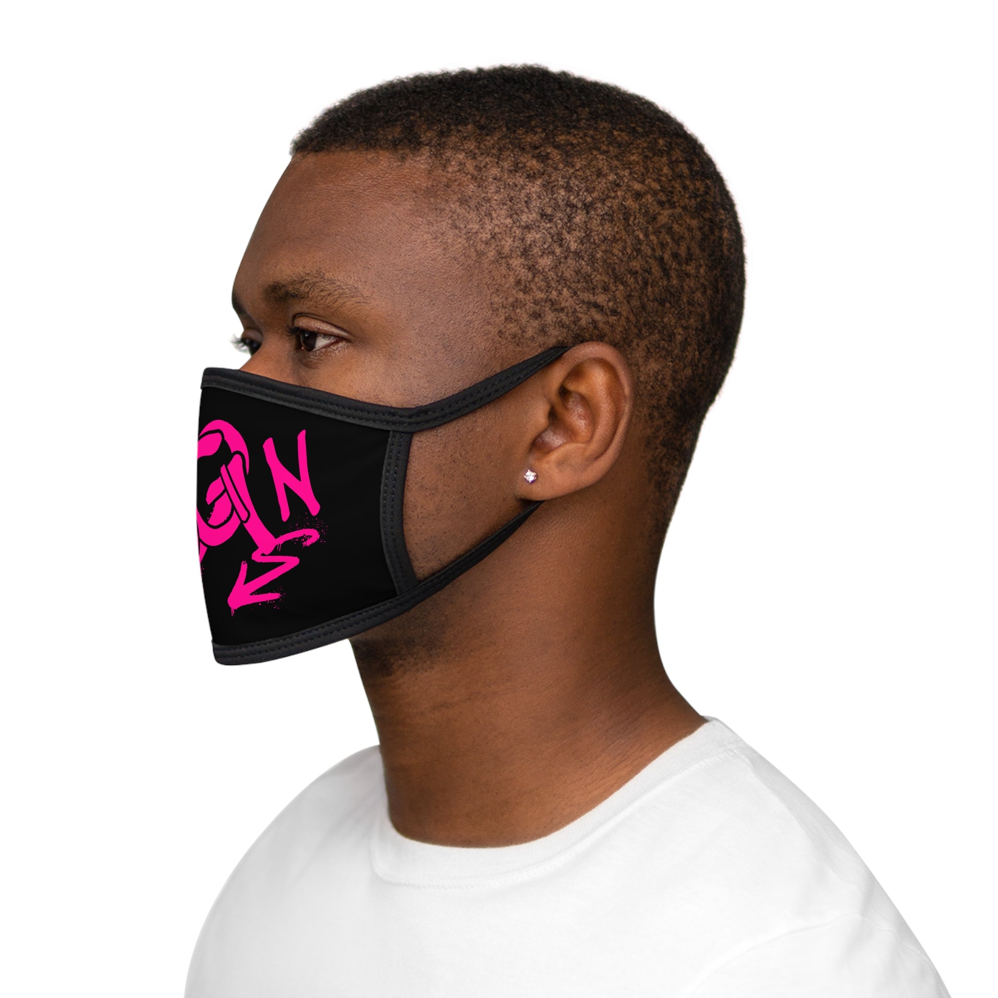 Graffiti Heart 'Login' Face Mask — Pink Street Art Protective Mask