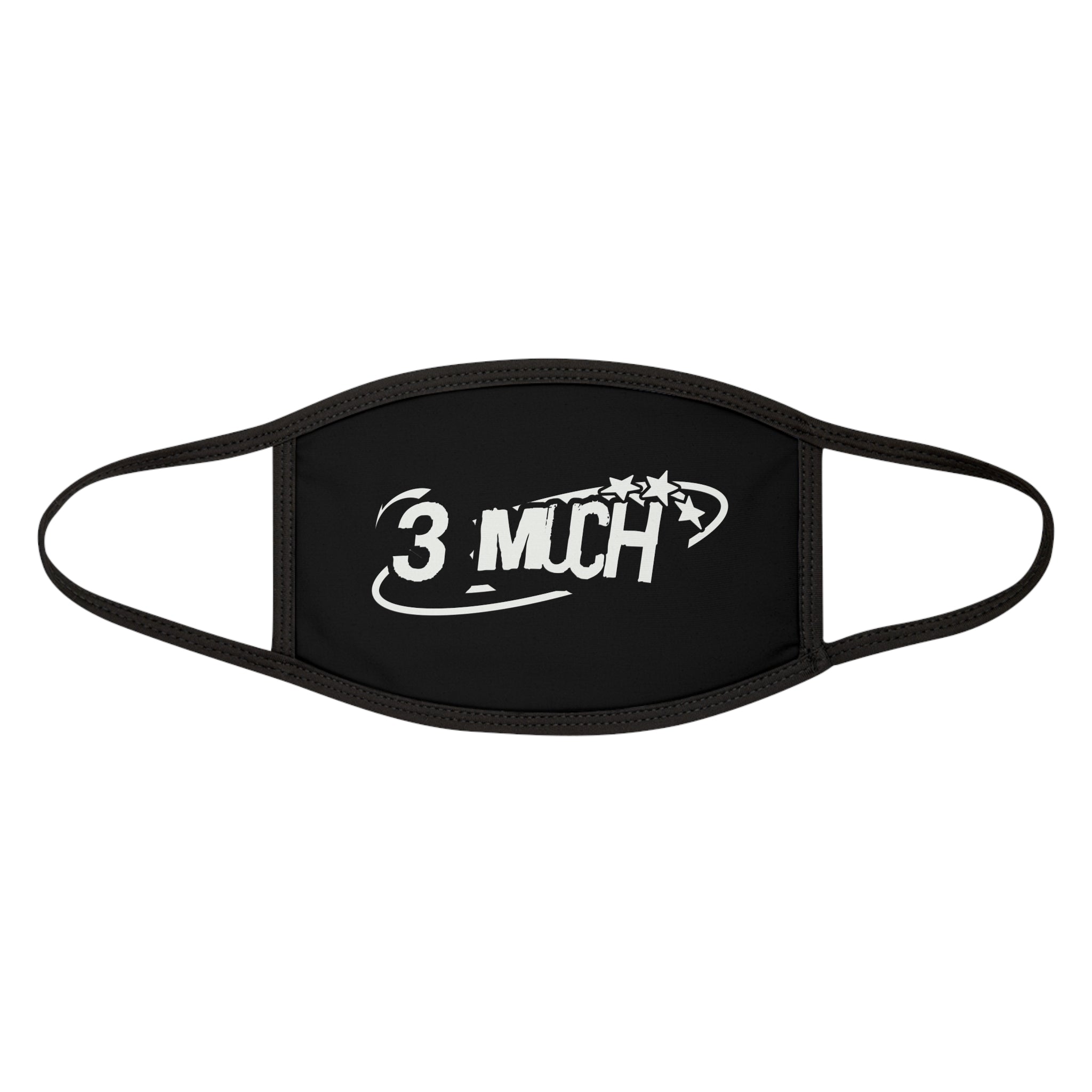 3 MUCH Logo Face Mask - Black Graphic Reusable Cotton Blend Mask