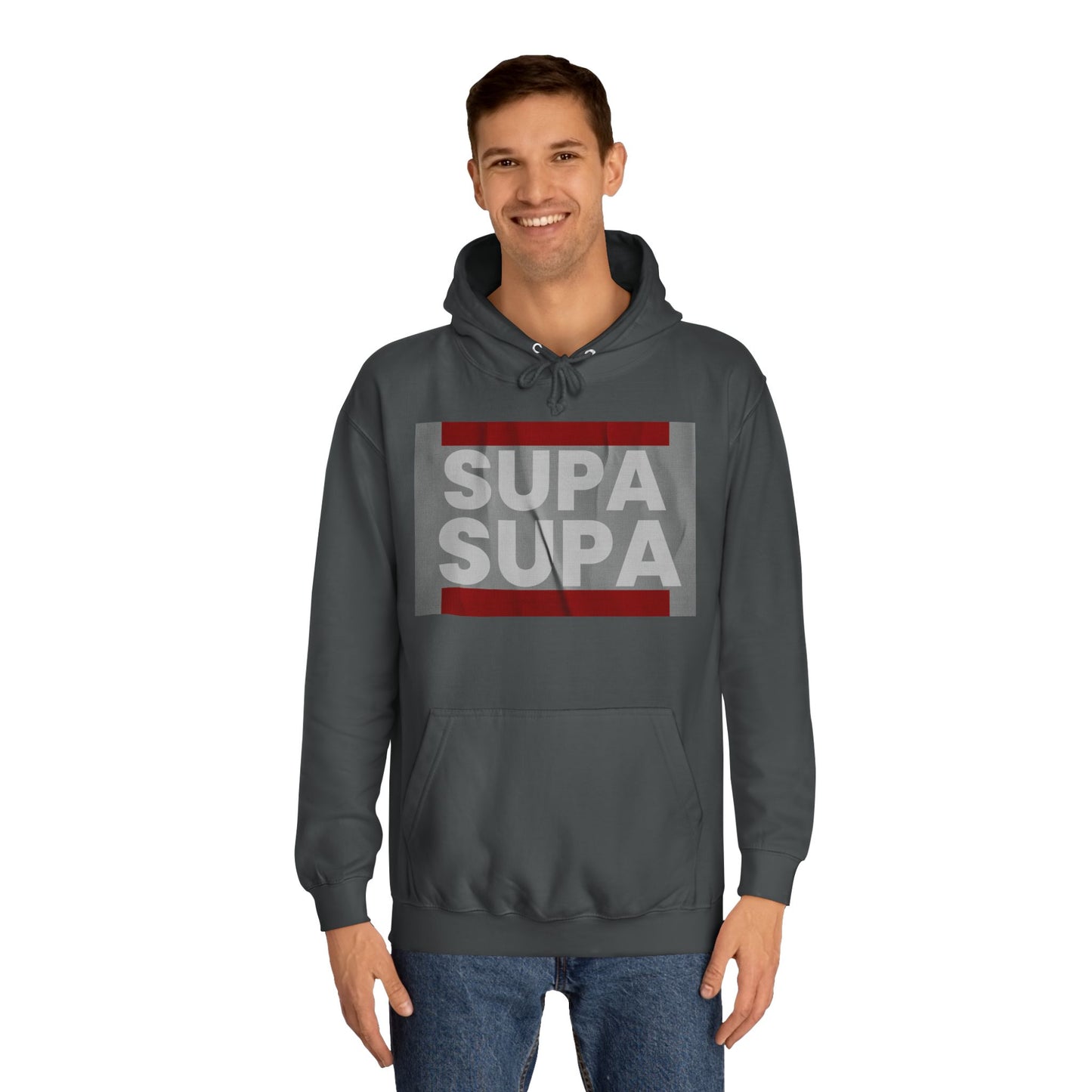 Unisex Hoodie with 'SUPA SUPA' Design, Cool Casual Wear, Perfect, Gifts for Graduates, Cozy Layering