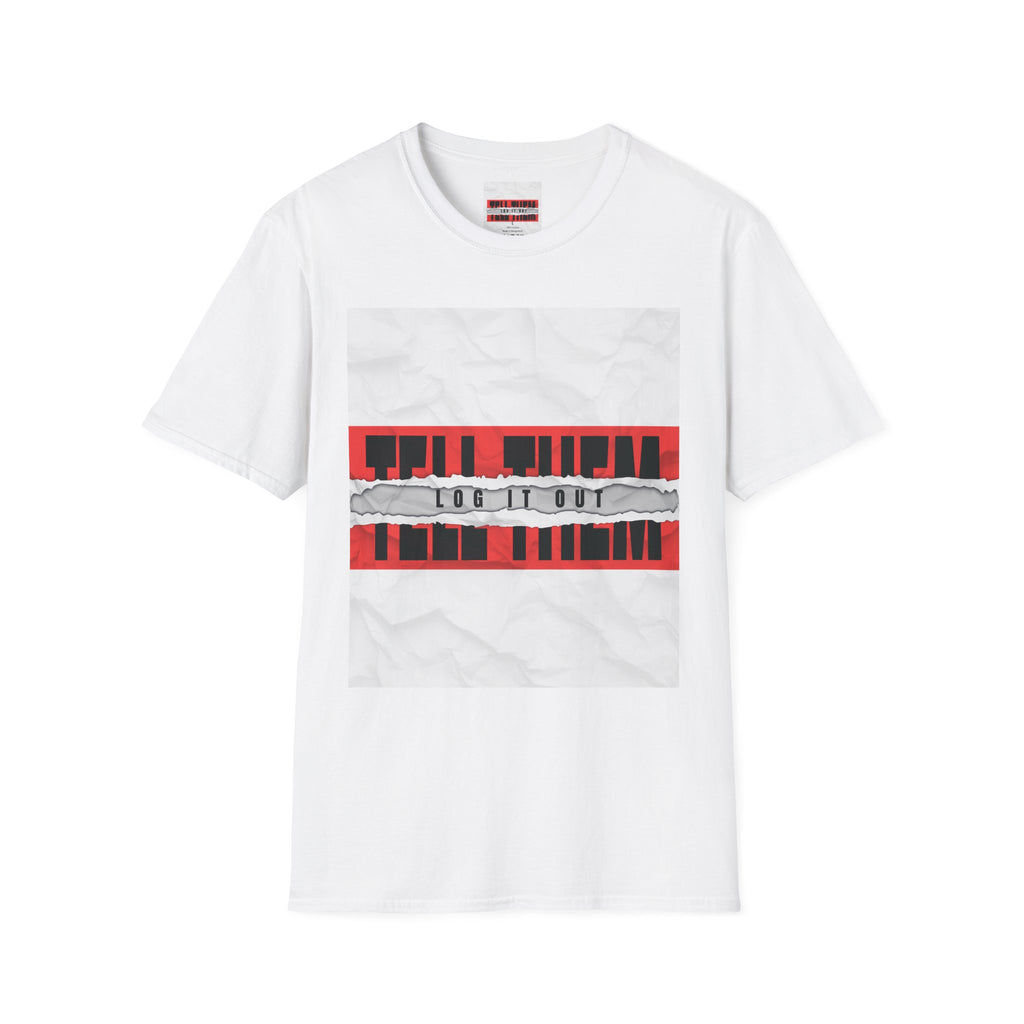 T-Shirt — LOG IT OUT Red Tape Graphic Tee ("LOG IT OUT")
