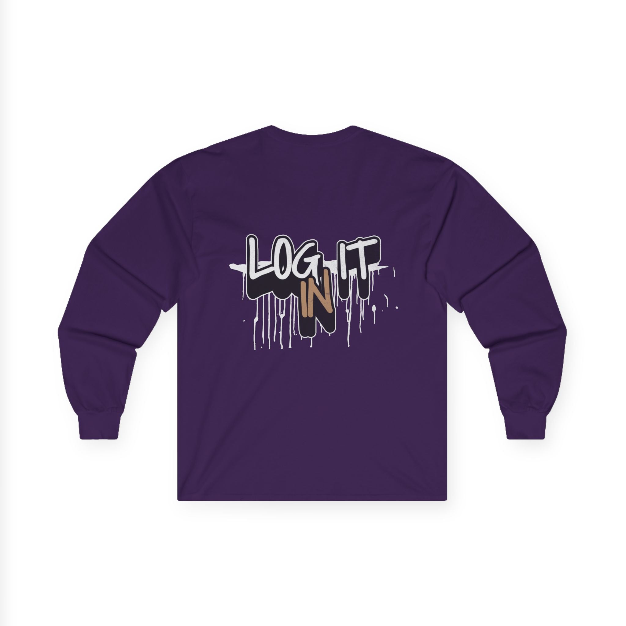 Log It In Long Sleeve Tee — Graffiti Drip Streetwear Top