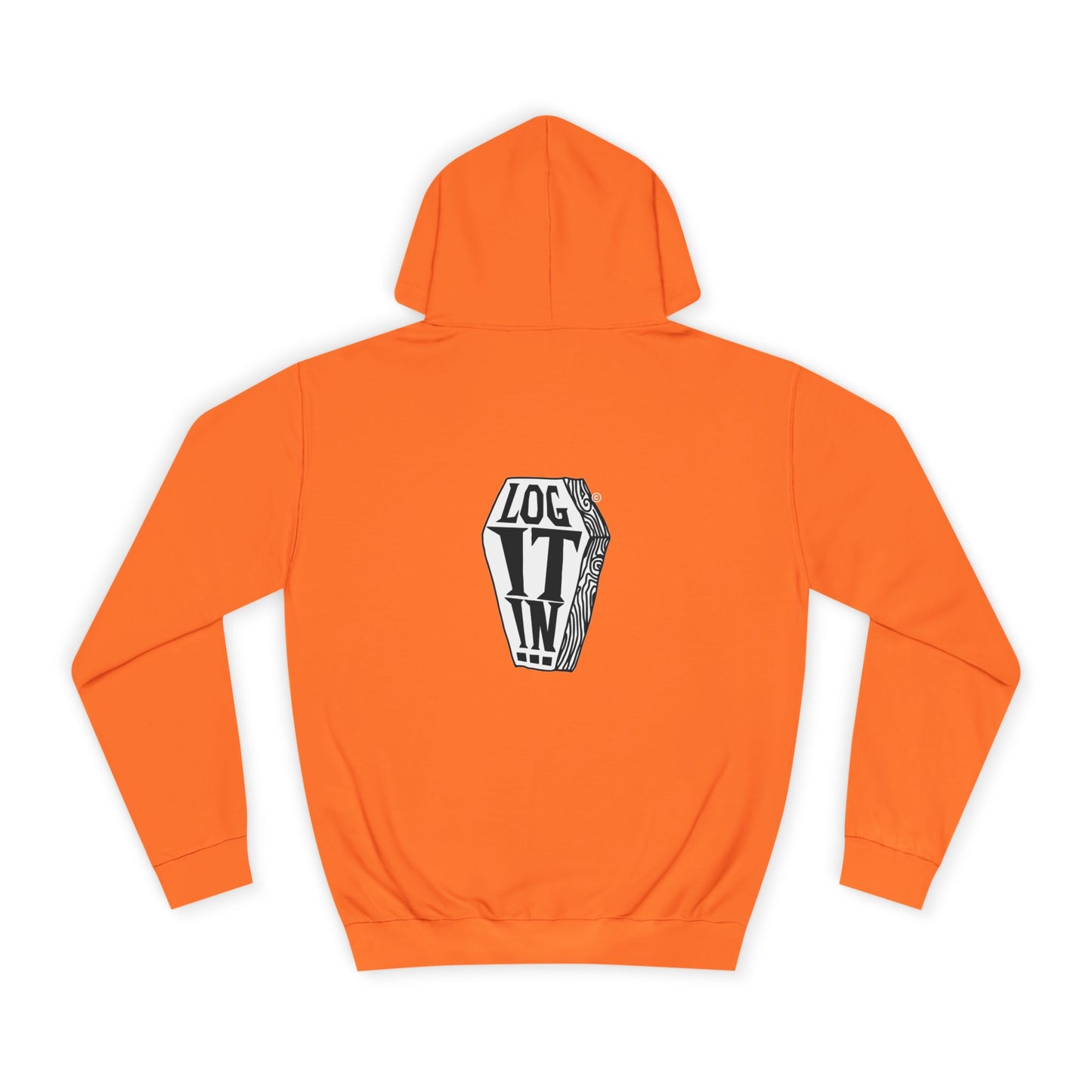 Edgy Unisex Log it in Hoodie, Casual Streetwear, Unique Gift, Trendy Apparel, Halloween Costume, Cozy Lounge Wear