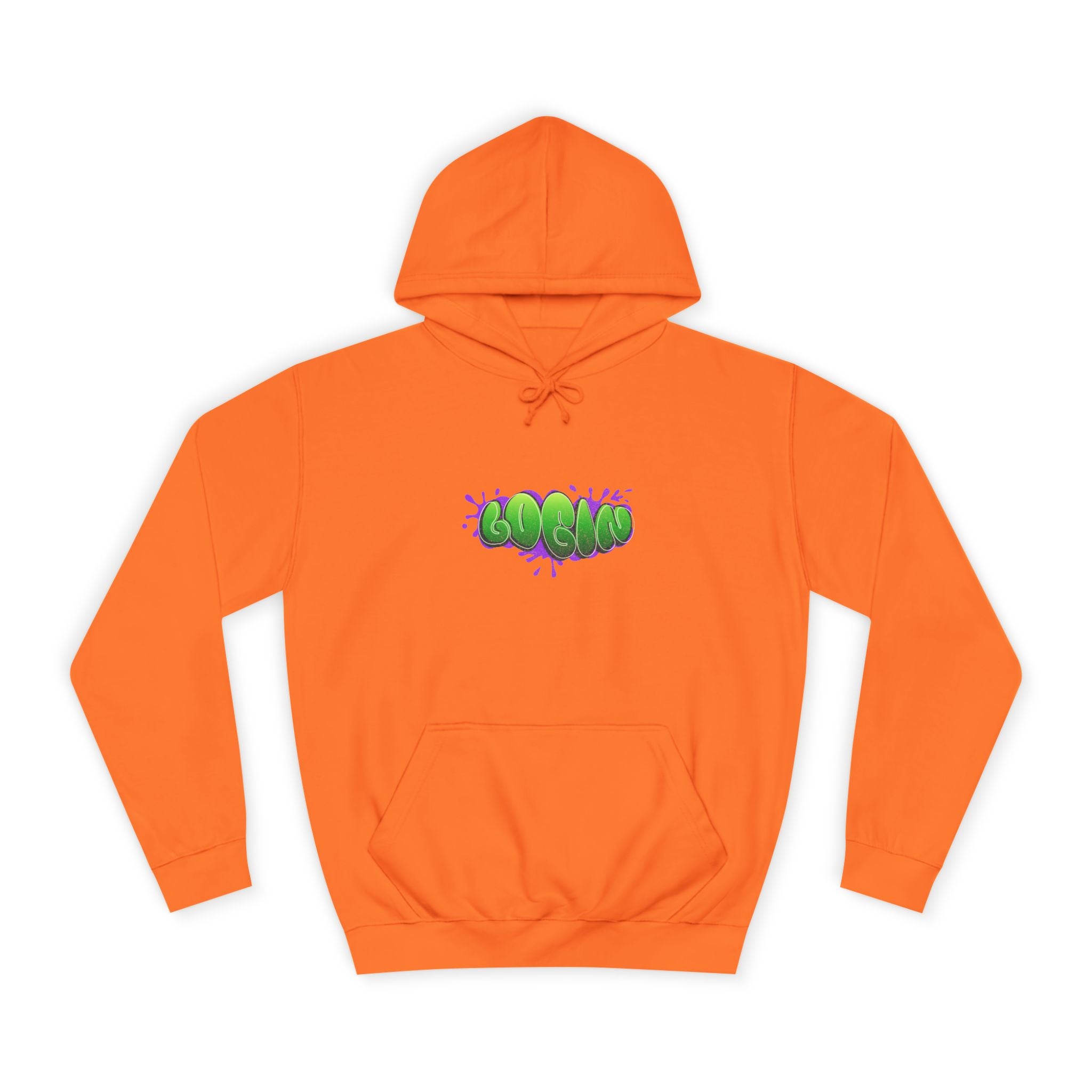 Hoodie with Green Graffiti "Login" Design - Streetwear Pullover