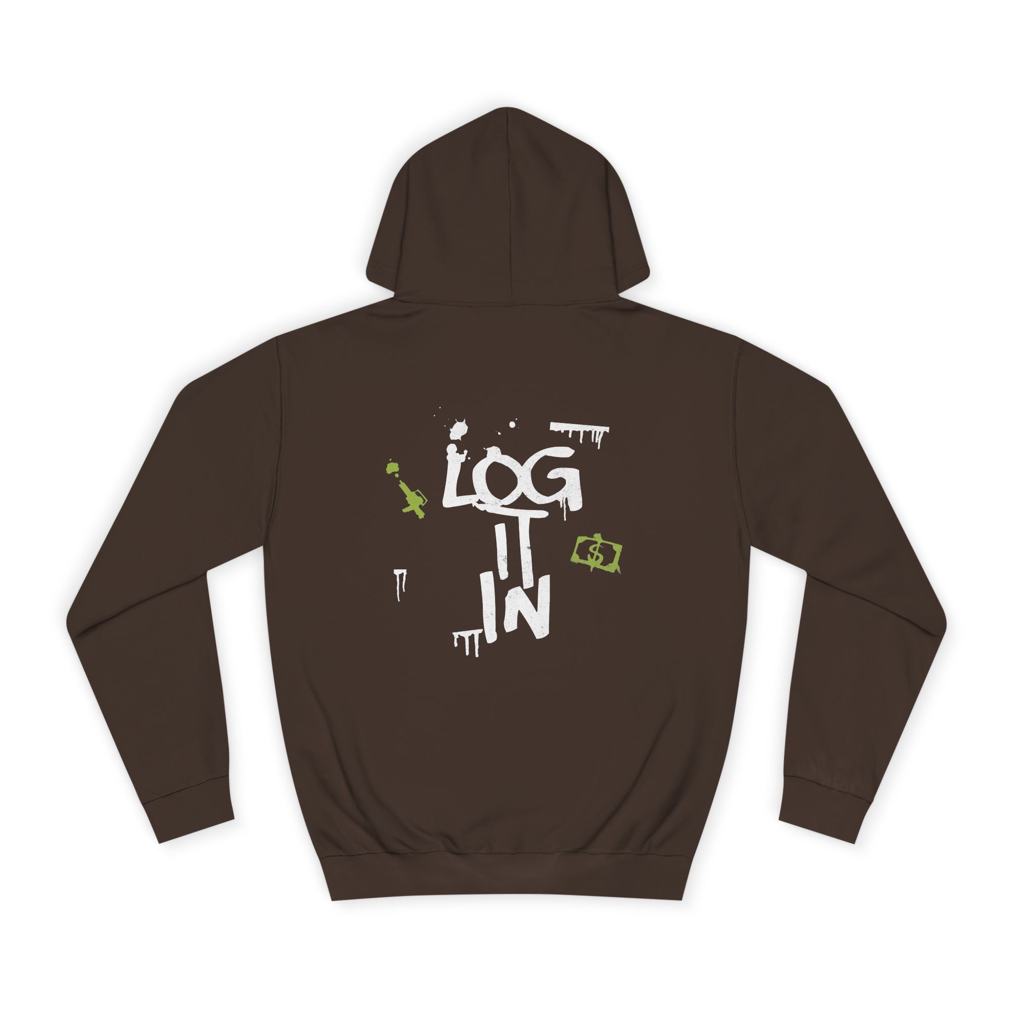 log it in Hoodie — Minimal Vintage Print