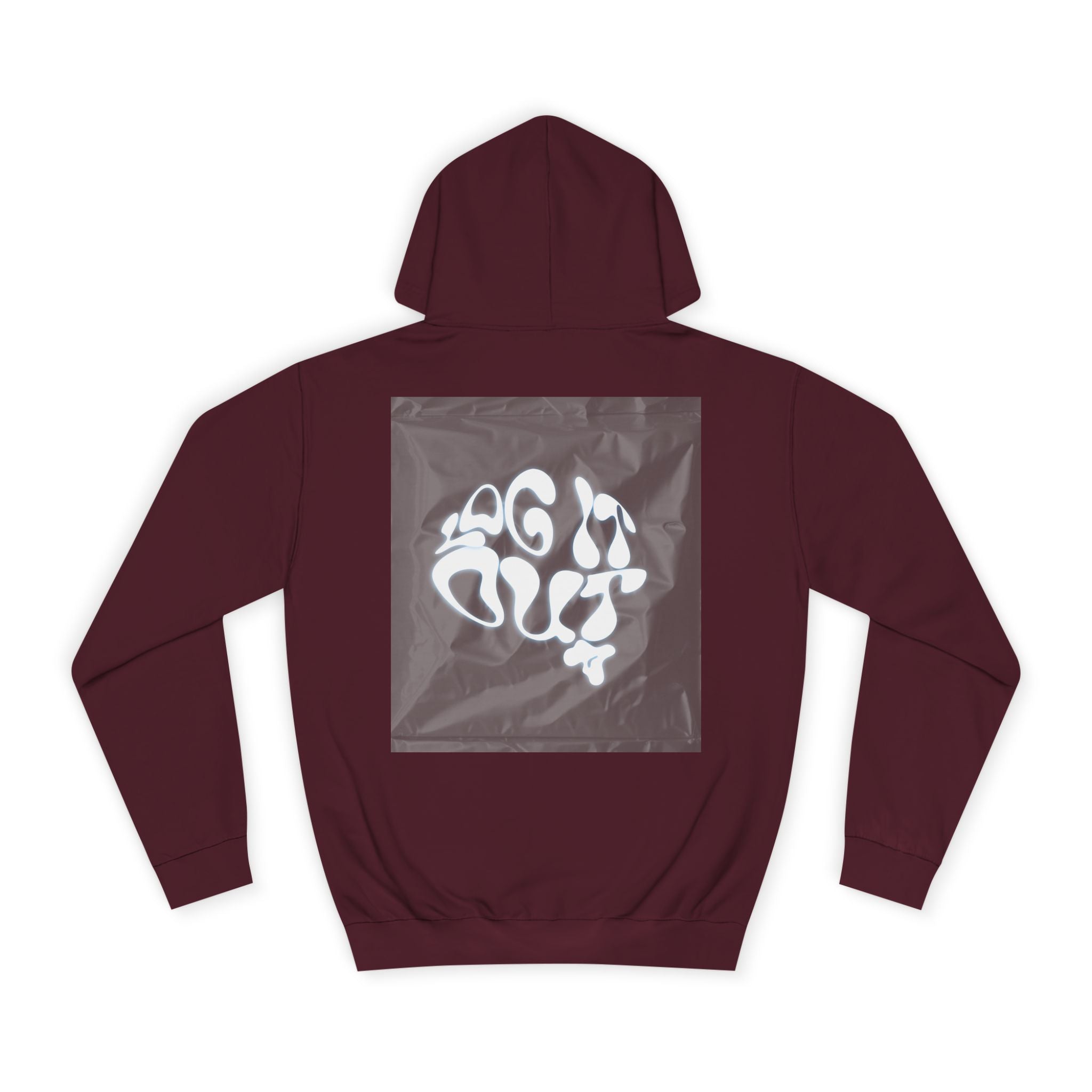 Cozy Unisex 'LOG IT OUT' Hoodie with Abstract Design, Sweatshirt, Graphic Hoodie, Casual Wear, Perfect Fit