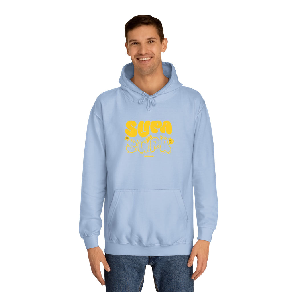 Cheerful Unisex Supa Supa Hoodie - Cozy Streetwear, Campus Style, Trendy Gift, Relaxed Fit, Perfect for Every day