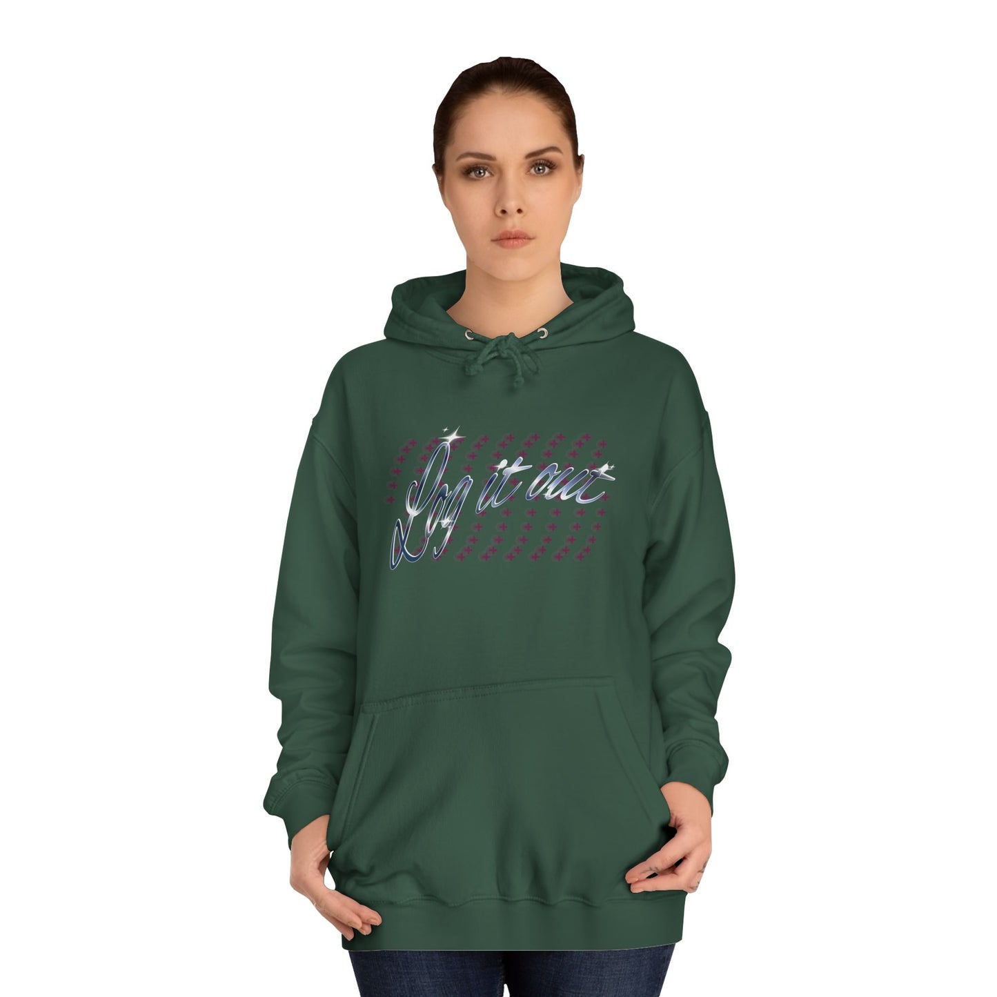 Stylish Unisex 'Log it out' Hoodie with Trendy Script Design, Perfect for Casual Wear, Gift, Apparel, Unisex Fashion