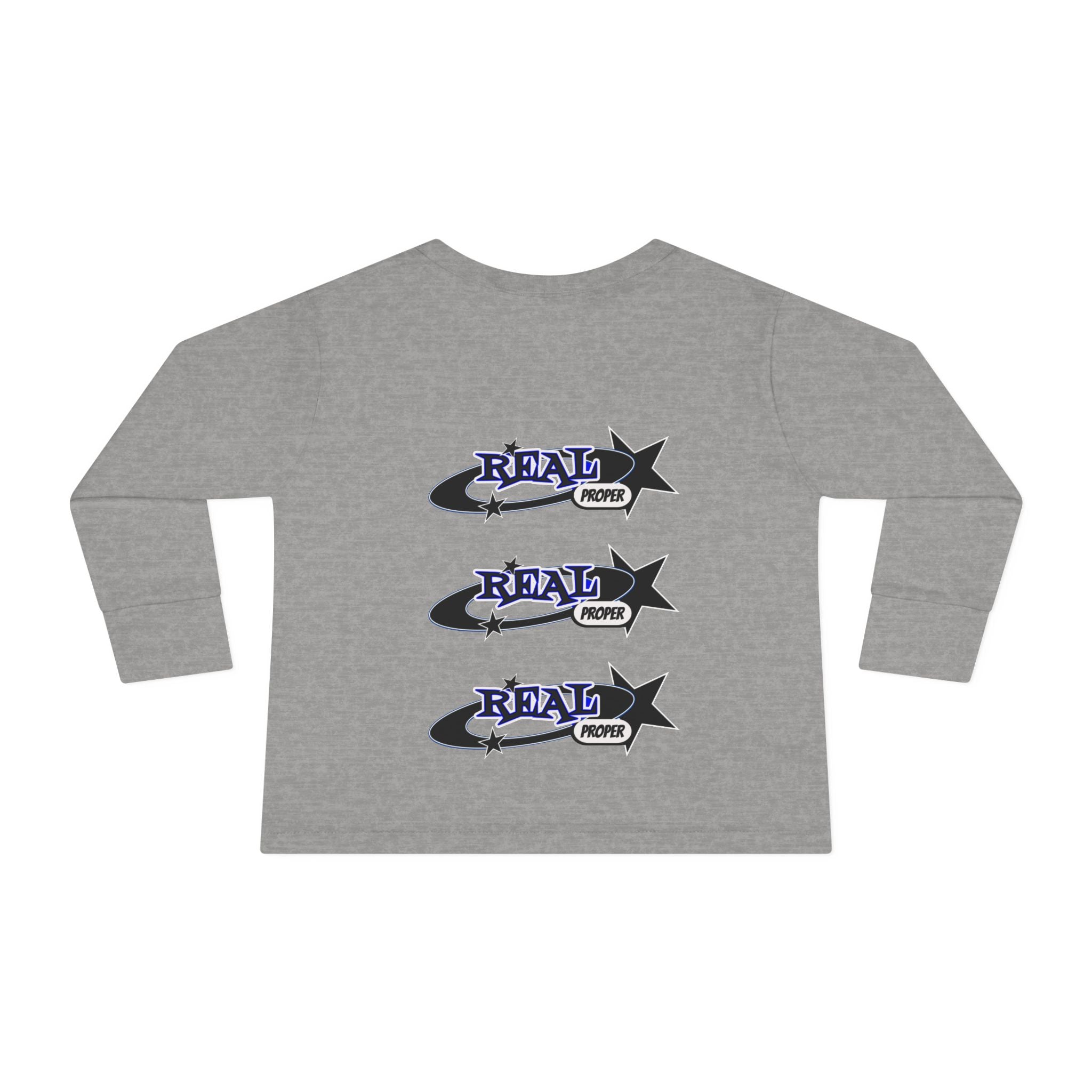 Toddler Long Sleeve Tee — 'Real Proper' Star Graphic Kids Shirt