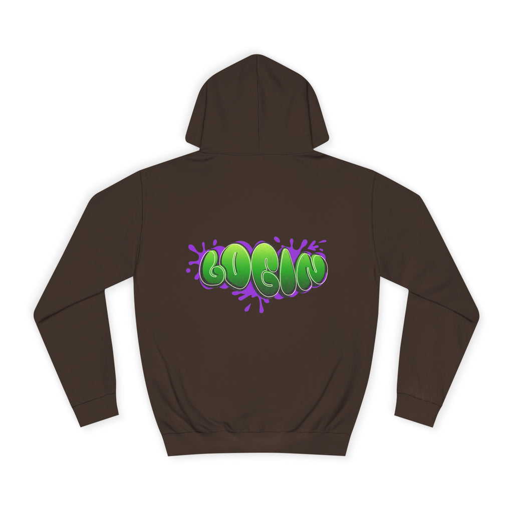 Hoodie with Green Graffiti "Login" Design - Streetwear Pullover