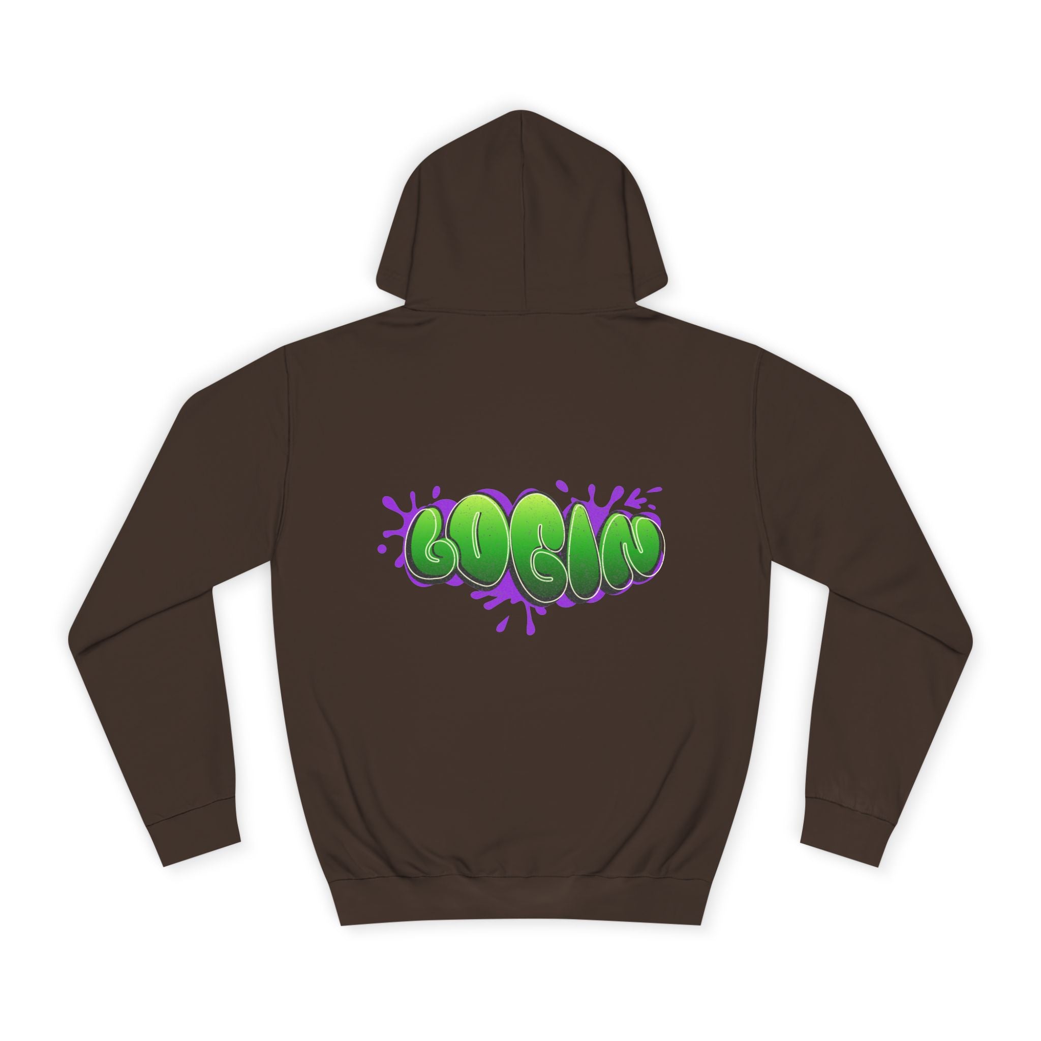 Hoodie with Green Graffiti "Login" Design - Streetwear Pullover