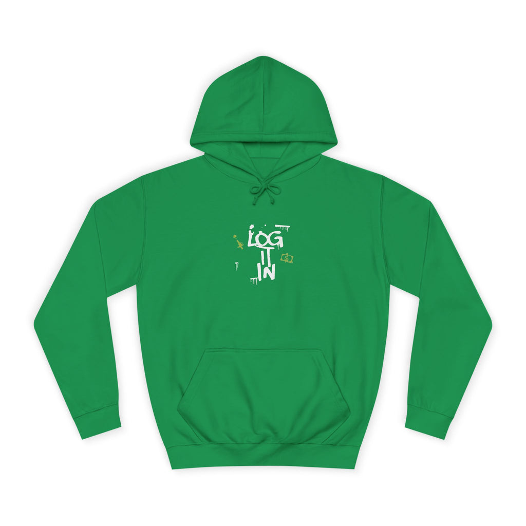 log it in Hoodie — Minimal Vintage Print